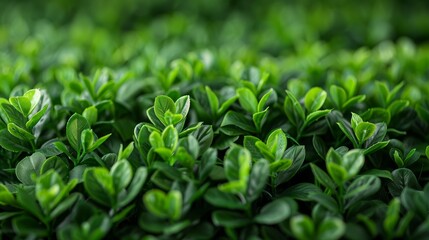 Obraz premium Lush green foliage featuring vibrant and healthy new leaves in sharp focus, representing renewal, growth, and the beauty of nature, filling the frame with rich greenery.