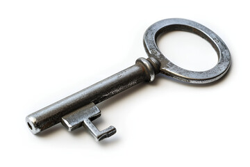 Single Key on White Background