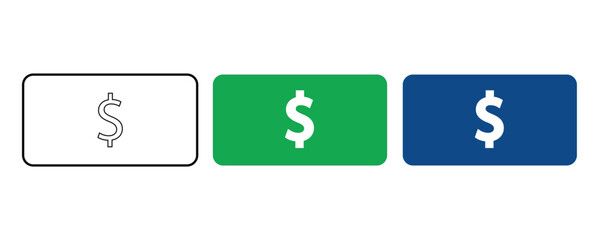 Dollar paper money icon, symbolizing wealth, financial success, or economic activity. Vector isolated design.