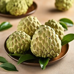 Obraz premium Custard apple or sugar apple, annona, cherimoya fruit