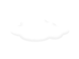 シンプルに立体的な白い雲のイラスト