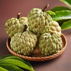 Fototapeta premium Custard apple or sugar apple, annona, cherimoya fruit