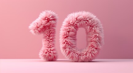 Fototapeta premium Fluffy Typography Delight: Super Lovely Candy Colors in Natural Light, numbers, 0, 1, 2, 3, 4, 5, 6, 7, 8, 9, 10, numeral, digit, typographic, Typography design, Graphic resource, wallpaper, 