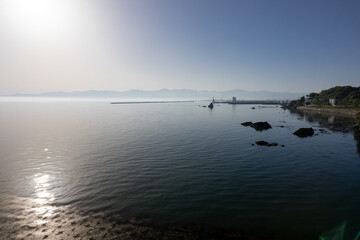 雨晴海岸・立山連峰（ドローンによる空撮）