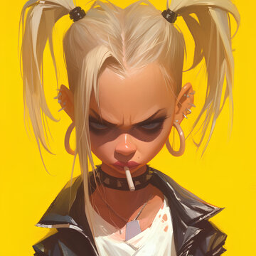 zef girl caricature