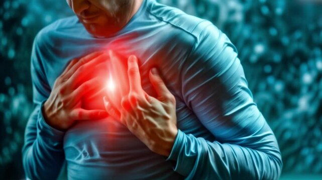 Heart Attack Symptoms. Recognize the Signs of a Cardiac Emergency. Concept Importance of  Heart Health. 4k  Video.