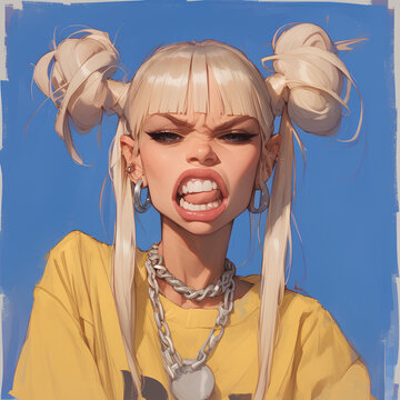 zef girl caricature