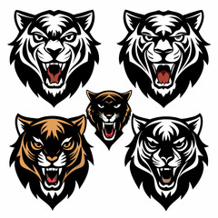 set of tiger head
