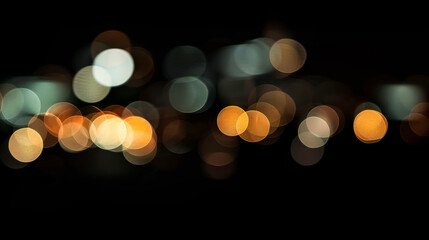 Fototapeta premium A blurry image of lights and circles with a warm, golden hue.