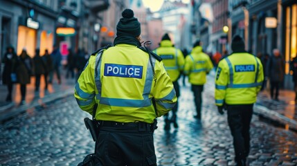 Obraz premium The police officers on patrol