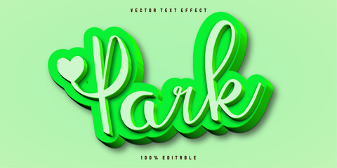 Park 3d style editable text effect