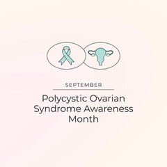 Fototapeta premium Polycystic Ovarian Syndrome Awareness Month. Line art design. Vector line art. Continuous line. Good for usage. eps 10.