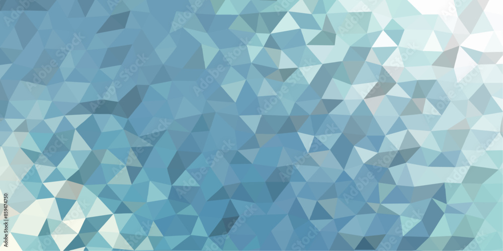 Poster Light blue, white vector background in polygonal style. pastel mosaic background. colorful geometric polygonal abstract background. Vector picture. Abstract Triangle gradient Generative Art.