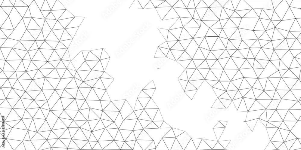Aufkleber Geometric low poly graphic. Background of triangular facets. editable stroke width, black and white abstract triangle seamless pattern from network triangular cells, wallpaper background design.