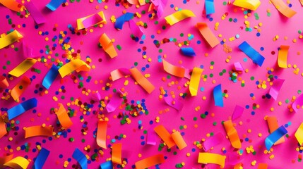 Obraz premium The Colorful Confetti and Ribbons