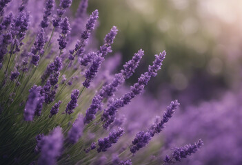 A large bush of purple lavender flowers isolated on transparent background