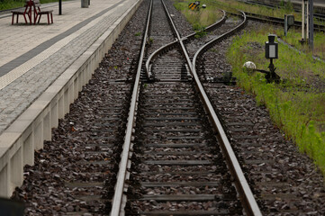 Schienenstrang mit Weiche