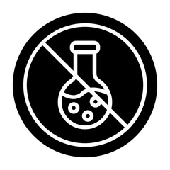 No Chemical Vector Glyph Icon