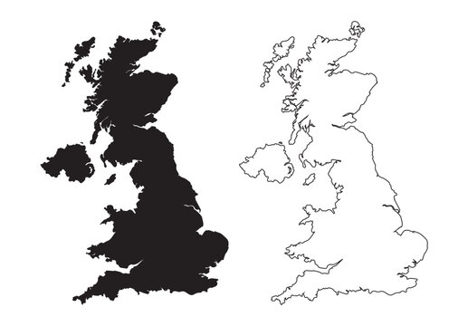 England or British or United Kingdom country map