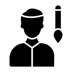Artist Vector Glyph Icon
