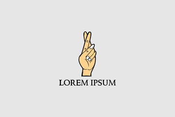Good Luck hand sign gesture vector image logo design