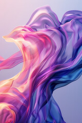 Fototapeta premium A colorful, flowing piece of fabric with a pink and purple hue