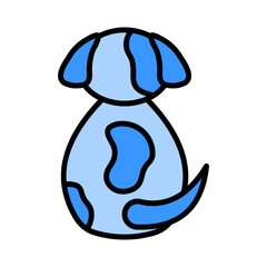 Cute Dog Blue Filled