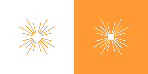 Sun burst line vector firework spark starburst shine icon logo