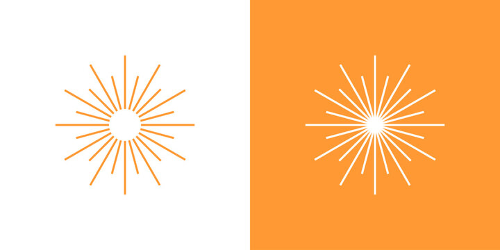 Sun burst line vector firework spark starburst shine icon logo