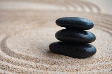 Side view of zen stones with customizable space for text