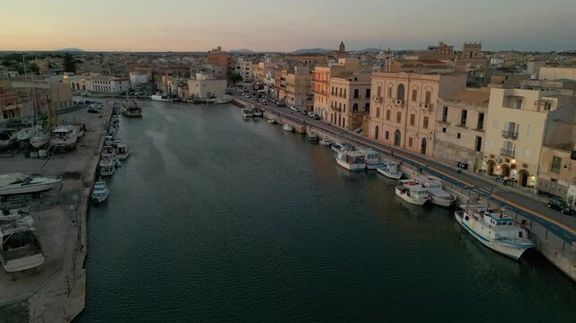 Aerial view with drone of Mazara del Vallo Sicily. Aerial view with drone of Lungomare Mazara del Vallo Trapani Sicily 