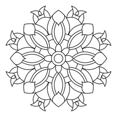 simple and easy mandala design for coloring book