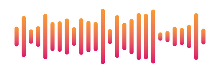 Podcast sound waves set. Waveform pattern for music player, podcast, voise message, music app. Audio wave icon. Equalizer template. Vector illustration isolated on white background in eps 10.