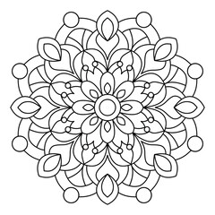 simple mandala design for coloring book