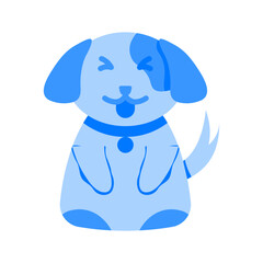 Cute Dog Blue Flat
