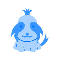 Cute Dog Blue Flat