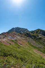 登山道から望む北岳　山梨県南アルプス市