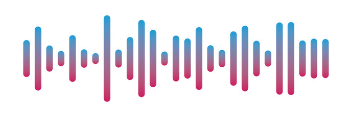 Podcast sound waves set. Waveform pattern for music player, podcast, voise message, music app. Audio wave icon. Equalizer template. Vector illustration isolated on white background in eps 10.