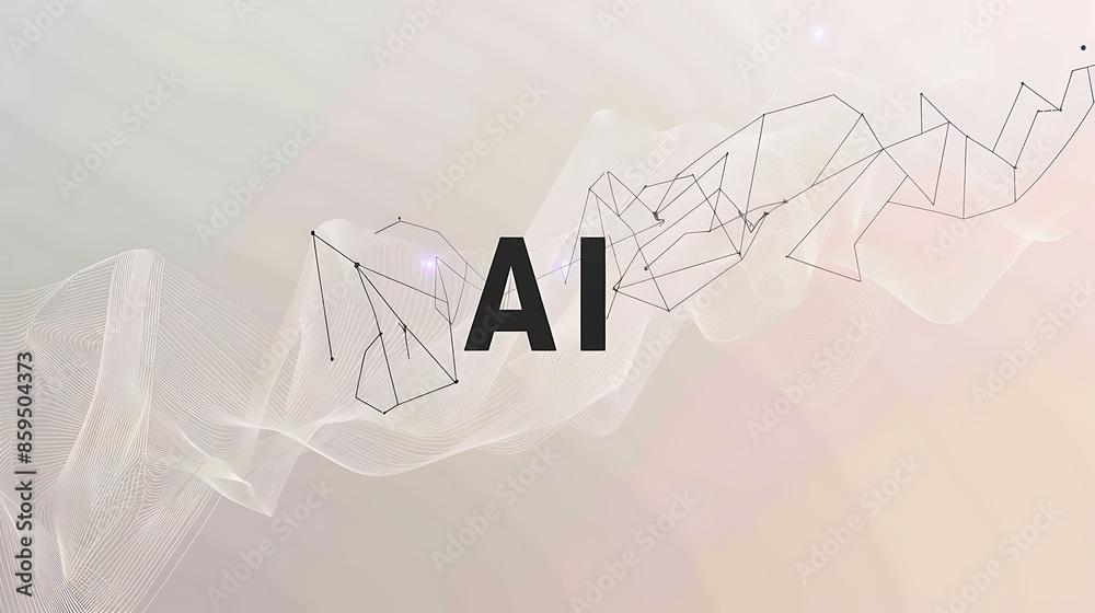 Wall mural cutting-edge ai graphic design for digital background and website header
