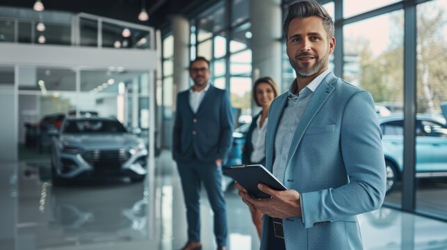 The businessman with tablet - Powered by Adobe