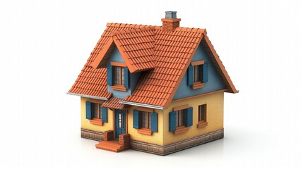 3d render of house on white background.