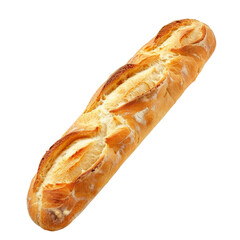 Freshly baked baguette isolated on a white background. Perfect for bakery, culinary, and food industry-themed projects and illustrations. transparent background.