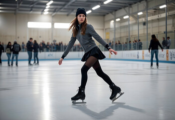 woman ice skating
