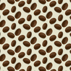 realistic coffee beans seamless pattern background