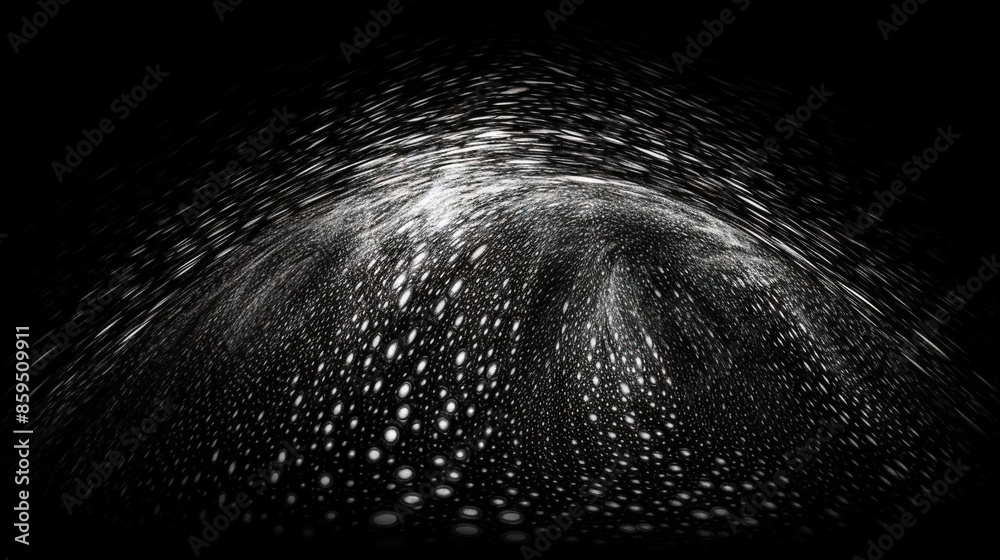 Aufkleber Abstract dark background with light fractal ornament of moody web and particles.