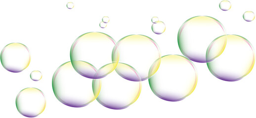 Colorfull Transparent Bubbles Isolated Transparent