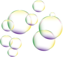 Colorfull Transparent Bubbles Isolated Transparent