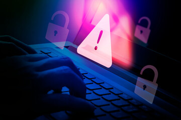 hacking data alert , security risk management for cyber threats