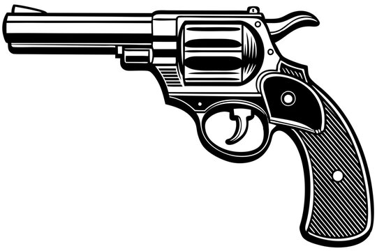 recommend clip art: Hand drawn gun silhouette vector