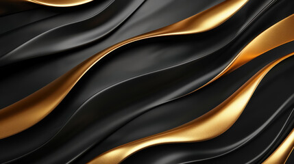 Obraz premium Abstract Gold and Black Background Closeup, Realistic Texture